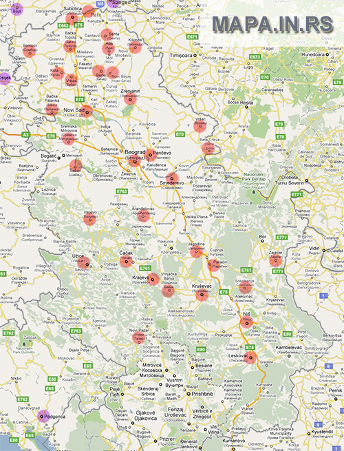 vrbas karta srbije Mapa.in.rs   mape gradova Srbije sa pretragom ulica vrbas karta srbije